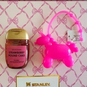 ♥️💖 BBW Hot Pink Balloon Animal Dog Pocketbac Strawberry Pound Cake Sanitizer